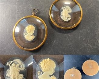 Miniature Vintage Convex Glass Framed Cameo’s