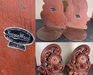 Syroco Wood USA Bookends