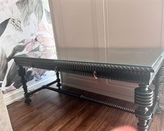 Appx Dimensions 72"x32"x32".  Please note thick beveled glass top included in sale.    If interested in this desk, please text me directly 786-208-0312 