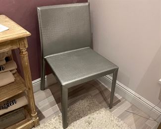 Italian silver leather chairs  (2 available). Designer: Cattelan Italia $100 each OBO