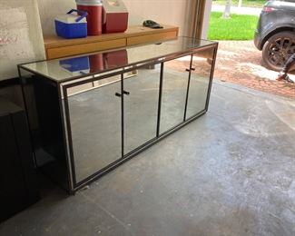 Restoration Hardware Hollywood Regency Smoke  Mirror buffet-bar 
Appx Dimensions 78L x 33.5H x 19D inches 