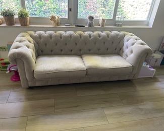 Restoration HardwareChildren Size Mini Kensington Sofa.  Appx 70 inches wide.  Please note upholstery  needs cleaning.     If interested in this  pieces, please text me directly 786-208-0312 .  