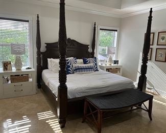 King Size Ralph Lauren for Bernhardt.
Includes Comfort Serra mattress (memory foam). 
Note: this bed is not at sale location. Call or text  to view  it in person 