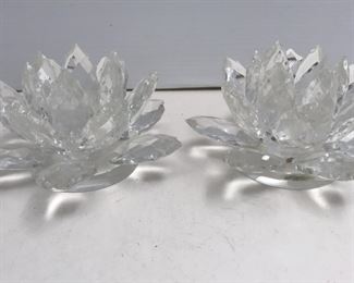 glass flower candle holders