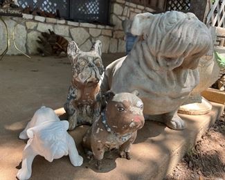 bulldog statues