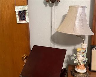 music stand, cuckoo clock