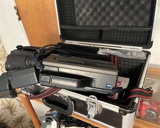 VHS recorder with hard case