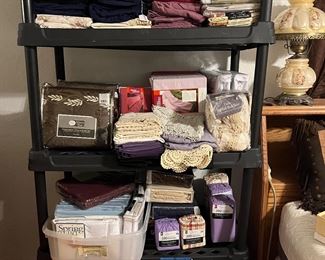 linens, drapes, towels