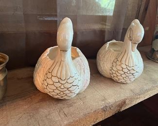 ceramic swans