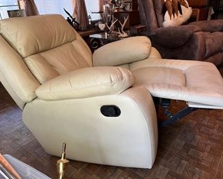 white leather(?) recliner