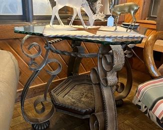metal and glass side table, three matching available