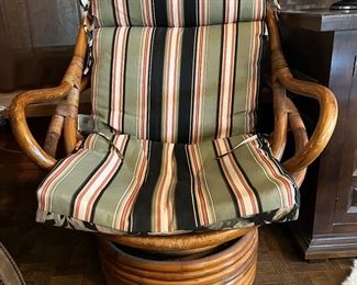 swiveling papasan chair, matching pair available