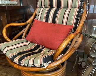 swiveling papasan chair, matching pair available