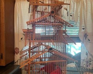 wooden 5-tier bird cage