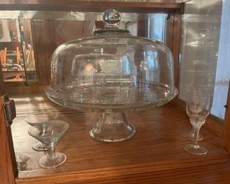 glass covered cake server