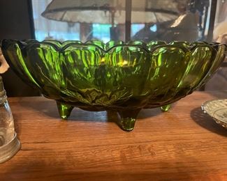 green footed candy dish