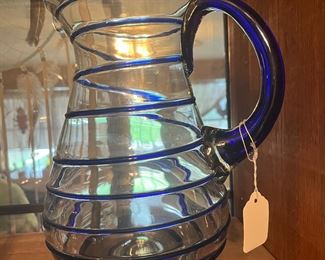 blue swirl margarita pitcher