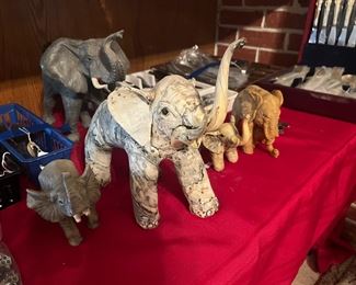 more elephants - trunks raised