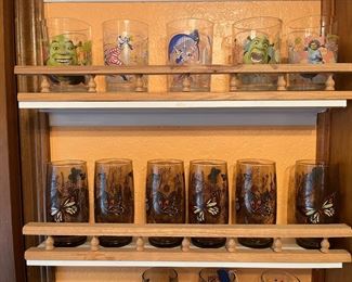 Shrek drinking glasses; butterfly tea glasses