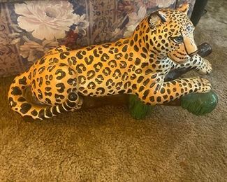 Resin leopard statue 