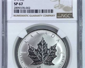 2001 Canada Maple Silver w/ Snake SP67 NGC