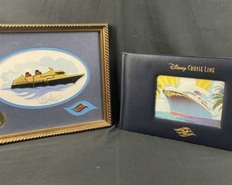 Disney Magic Cruise Ship Framed Pin Signed w/ Scra
