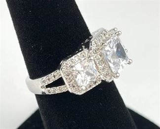 925 Silver Triple CZ Ring