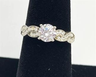 925 Silver Twist Cubic Zirconia Ring