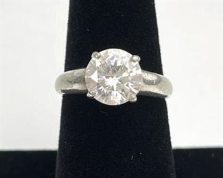 925 Silver Round Cubic Zirconia Ring