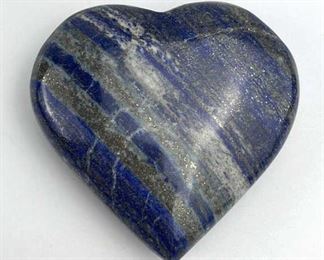 Banded Lapis Lazuli Polished Heart Stone