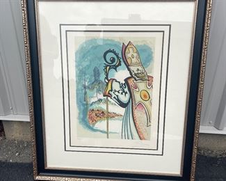 "King Richard" artist: Salvador Dali Lithograph 37 1/2 wide 43 1/2 tall signed by Dali Mint condition