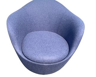 “Design within Reach” Italian Lina Navy wool swivel chairs (quantity 2) 
W 30 inches depth 22 inches height 28 1/4 inches 