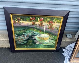 Fountain painting 
Artist Carl rungias
26 tall 30 wide