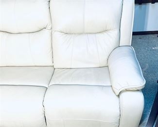 Leather electric reclining sofa