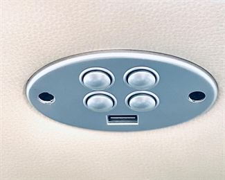 Leather electric reclining sofa