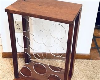 Mid century teak/lucite wine rack