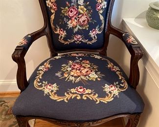 Needlepoint Armed Chair - 1 of 2