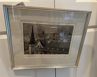 27. Black & White Town Scene – Roof Tops