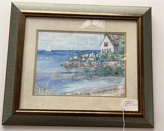 56. Water Scene, White Fence