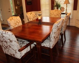 Formal dining room table with leaves, 6 chairs. Sold separately.