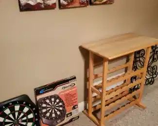 Dart games, wine rack