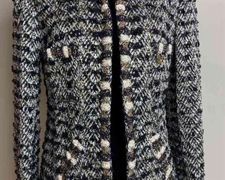 004 CHANEL ParisBombay Black Gold Fantasy Tweed 4 Pockets Jacket 