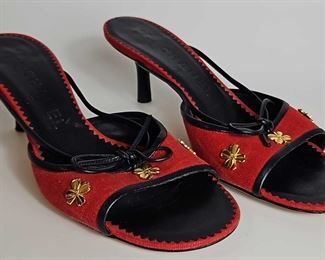 006 CHANEL Mules With Four Leaf Clover Accents