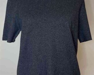 CHANEL Cashmere Short Sleeve Gray Sweater