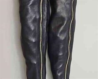 CHANEL Thigh High Leather Boots