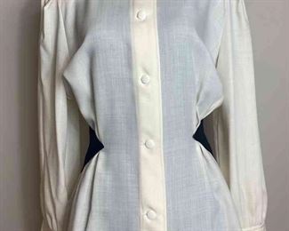 Courreges Long Sleeve Cream Blouse 