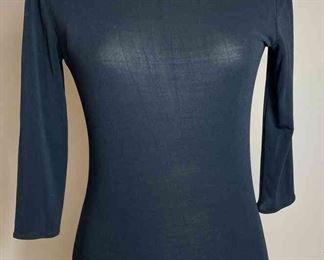 Donna Karan Black Large Scoop Neckline Top