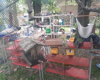 Vintage Metal Shelves on casters