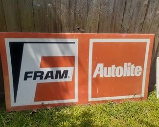 Large translucent "Fram Autolite" sign 