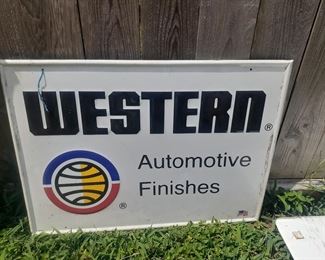 "Western" Automotive Finishes sign